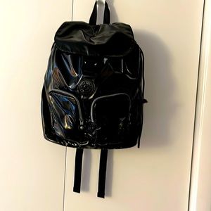 Kipling Black Patent Leather Backpack Great for School or Work Like New